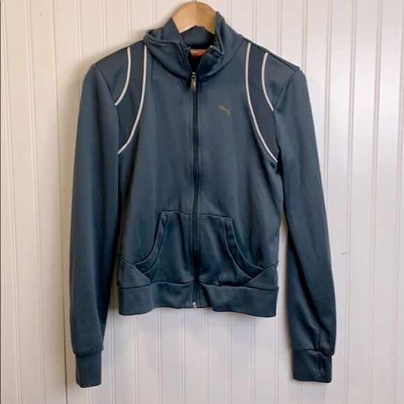 Puma gray zip up track jacket - Picture 1 of 6